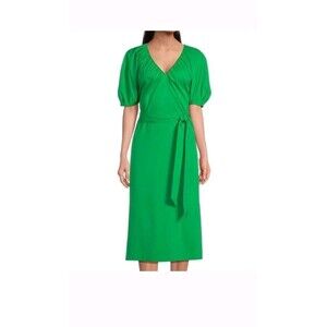 🏷 Sz Small Alex Marie x Brrr Everly V-Neck Puff Sleeve Midi Dress